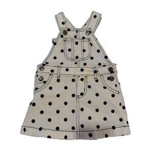 Carter's White Overall Dress with Black Polka Dots